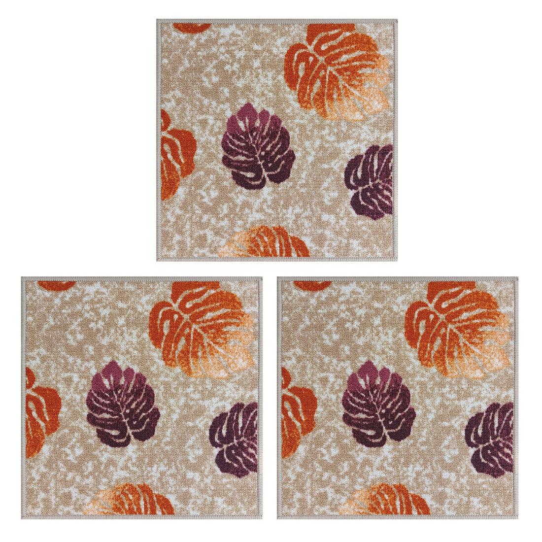 Mac Carpet Door Mat (Set of 3 Pieces, Beige, 50x50cm)