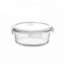 400 ml Round Glass Airtight Food Storage Container, Clear -1pc