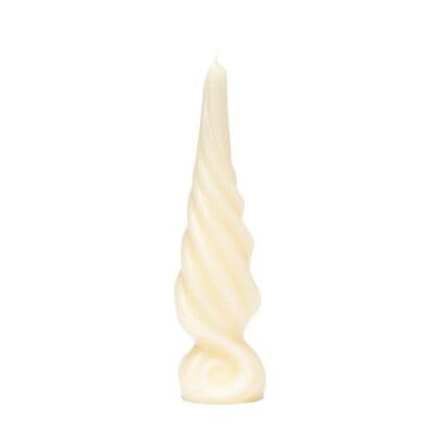 Unscented Off White Twist Candle Pillar 7cm W x 26cm H Burn Time 55-60 Hours