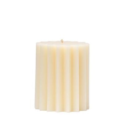 Unscented Off White 16 Point Star Candle Pillar 12cm D x 14.5cm H Burn Time 125-130 Hours