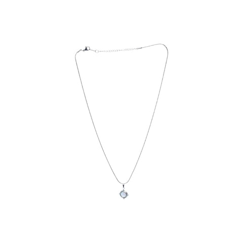 Stainless Steel Compass Rose Pendant Necklace For Women – Silver 1871-Awamy-1043