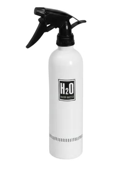 Multi Purpose H20 Water Spray Bottle 500 Ml For Curly Hair Empty Fine Mist Salon Spray Bottle Water Mist Trigger Sprayer For Taming Hair In Morning, Hairstyling, Plants Cleaning (White)