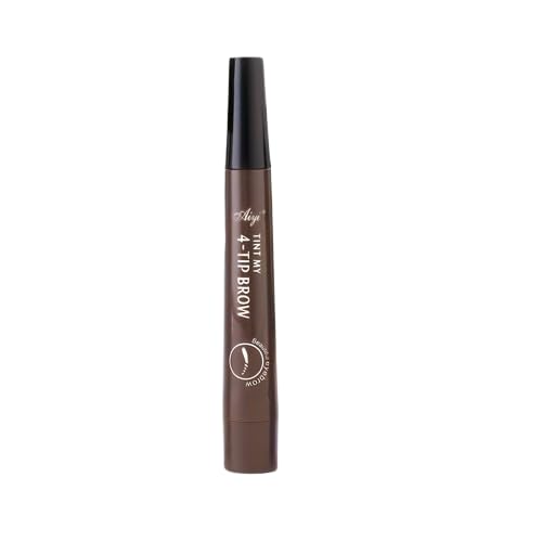 mysouqeg | 1 pcs - 4-Tip Brow Tint Pen, Four-Prong Eyebrow Pencil, 0.15mm Ultra-Fine Nib, 3D Natural Look, Smudge-Proof, 24-Hour Sweat Resistance - Gray Brown 1 Pcs