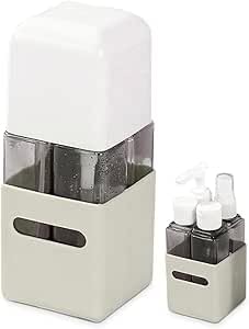 4 In 1 Set Travel Bottles Refillable Toiletry Dispenser Leak Proof Portable Containers For Shampoo Conditioner Lotion Body Wash Compact Travel Accessories (Creamy)