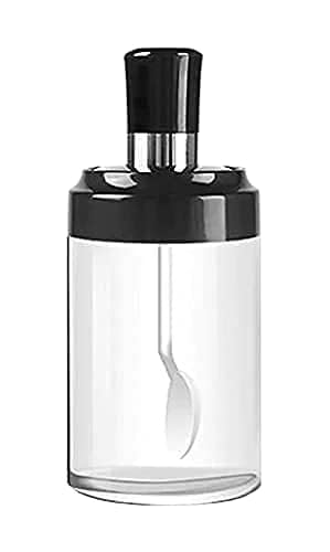 Next Store Borosilicate Glass Spice Storage Jars with Spoons and Oil Bottle with Brush, Elegant Design, Easy to Use and Clean for Modern Kitchen