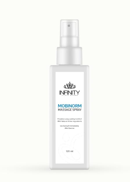 Infinity Clinic Pharma Mobinorm Massage Spray, 120ML, Muscle Pain Relief, Cooling Effect, Nanoparticle Formula