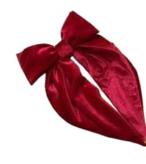 Satin Hair Bow, Luxury Satin Fabric, Soft and Stylish, Suitable for Daily and Formal Looks (Red)
