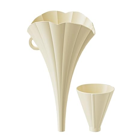 Funnel silicone flower shape folding with supporter, oil dispenser, Liquid Powder Transfer, Water Bottle, small grocery, Oil, Sauce, Water, Juice, Small Food-grains (Beige)
