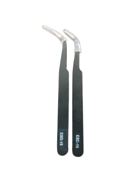 MySouqEg | Store 2PCS ESD-15 Precision Anti-Static Tweezers – Curved Tip – for Electronics Repair & Fine Work