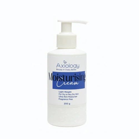 Axiology Moisturising Cream, Light Weight, for Dry to Very Dry Skin, Fragrance Free, 250g