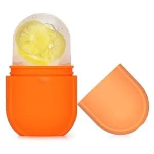 Ice Roller for Face & Eye - Silicone Ice Mold Face Massage, Facial Beauty Ice Roller Skin Care Tools, Capsules Skin Care Kit, Remove Fine Lines & Shrink Pores, HD-7060 (Orange)