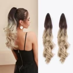 Get Longer and Thicker Hair with Long Wavy Synthetic Ponytail, Thread and Snap, Easy to Install and Remove Perfect for Daily Use (SH88F12-613)