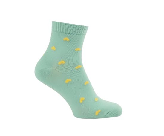 Women’s Heart Design Cotton High Ankle Socks – Breathable Egyptian Cotton, Free Size (36–41), Soft & Stylish Socks for Daily Wear
