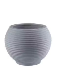 Zalaah Round Decorative Planter Pot, Grey, UV Protected, Polyethylene Material, Small