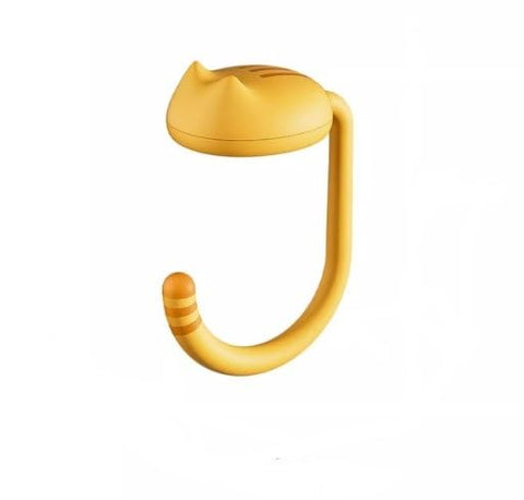 Table Hook Holder Portable Handbag Hangers, Cute cat Schoolbag Hook for Student Table Desk Restroom Office School Restaurant Bar and Meeting Room (Yellow)