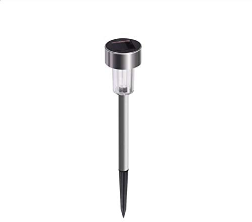 10 Pieces Solar Powered Pathway Lights, Solar Garden Lighting Outdoor, Stainless Steel Landscape Lamp for Lawn,Patio,Yard,Walkway,Driveway,Silver