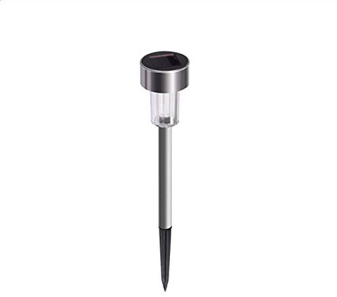 10 Pieces Solar Powered Pathway Lights, Solar Garden Lighting Outdoor, Stainless Steel Landscape Lamp for Lawn,Patio,Yard,Walkway,Driveway,Silver