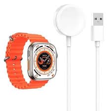 Smart Watch USB Charger Compatible with Watch Series X8 and X9 All Models Portable Magnetic Wireless Charging Cable - White