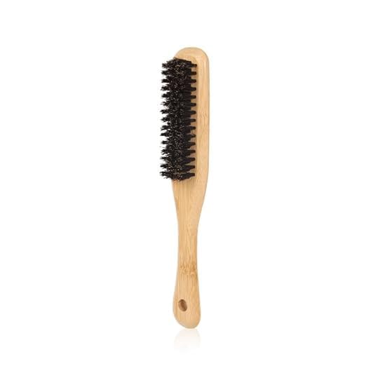 Natural Wooden Handle Hair & Beard Brush – Professional Bristles for Detangling, Softening Hair and Reducing Frizz While Drying
