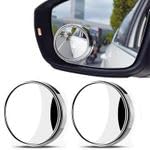 Volura Car Convex Side Mirror with Suction Cup, Adjustable Wide Angle Rearview Assist Mirror, Waterproof, Universal, 2 Pieces volura