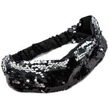 Fancy Sequin Headband, Fashion Hair Accessory for Party and Special Occasion (Black)