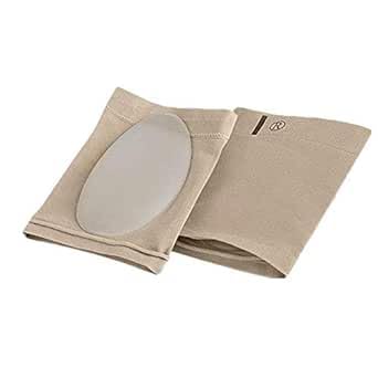 SCIENISH Compression arch support sleeve socks with comfortable gel pad elastic bandage arch flat foot orthopedic massage insole beige, One Size