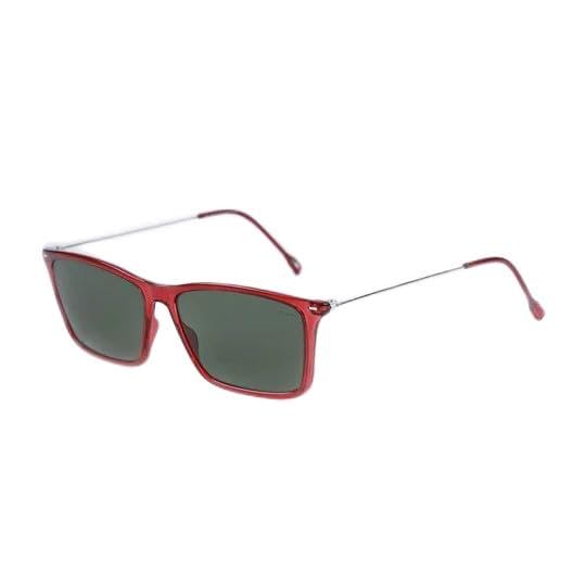 WEST Square Sunglasses For Unisex,Red Frame,Black Lens