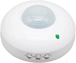 Voltage Ceiling Sensor Light Switch, 360 Degree PIR Self Contained Adjustable Body Selectable Motion High Sensitive Movement Occupancy Activated Led Flush Mount Closet Bulb Switch