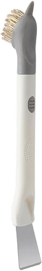 Stovetop Cleaning Brush with Strong Copper Bristles with Front Scraper to Remove Grease, Burnt Residue, Easily Clean Gas Eyes and Metal Surfaces