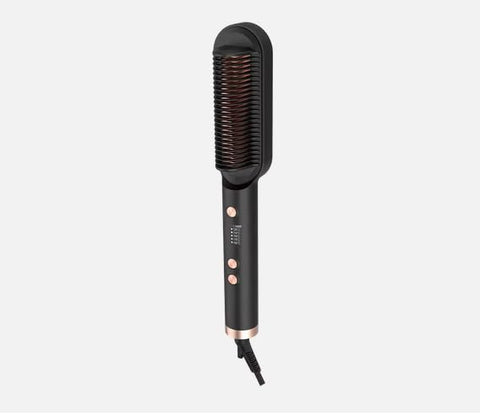Hair Straightener Brush, Heated Hair Brush with 5 Heat Levels, 45W, Various Colors, RD380 (Black)