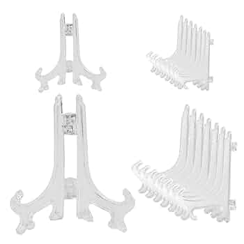 Set of 10 Acrylic Display Stands Medium Size Perfect for Dish Organizer , Can Be Used as Dish Rack and Kitchen Organization Sturdy and Versatile