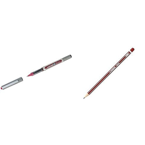Stationery Bundle: Uni-ball Eye Fine Pen Wine Red + Stabilo Opera B Pencil