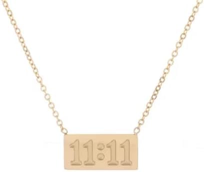 Ladies Fashion Novelty Stainless Steel Special Date Lucky Number Square Pendant Necklace Jewelry Gift