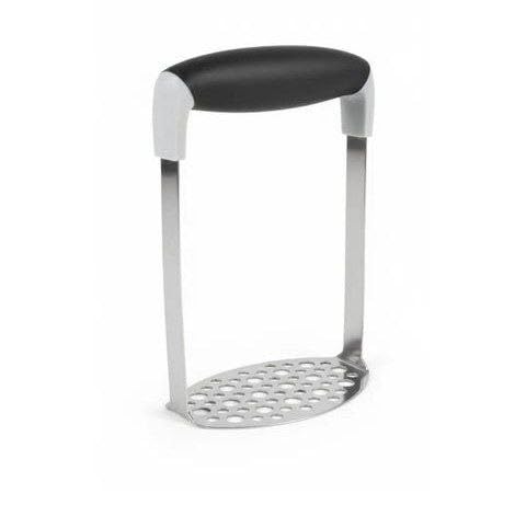 Stainless Steel Vegetable Masher with Horizontal Handle, Manual Food Press Tool, Rust Resistant Design for Potatoes, Sweet Potatoes and Soft Fruits