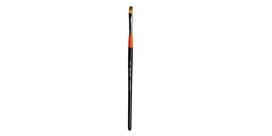 Keep Smiling Flat Painting Brush, 2 mm Size, Black