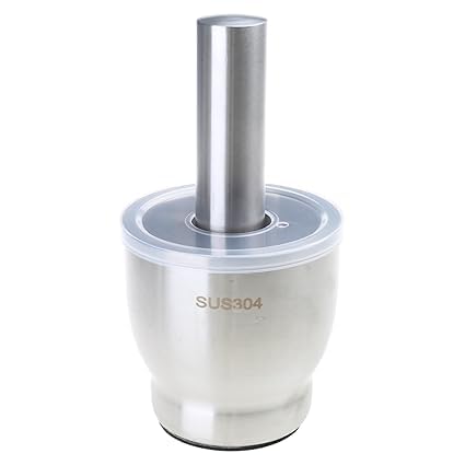 Mortar and Pestle Set, Non-slip, Stainless Steel, with Lid, Quiet, Mini Spice Mortar, Spice Grinder, Mortar, Mortar and Pestle, Garlic Pounder, 304 Stainless Steel
