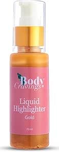 Body Cravings Liquid Highlighter Gold 75ml | Illuminating Liquid Highlighter for Face & Body | Hydrating Glow Booster with Aloe Vera | Lightweight Buildable Shimmer