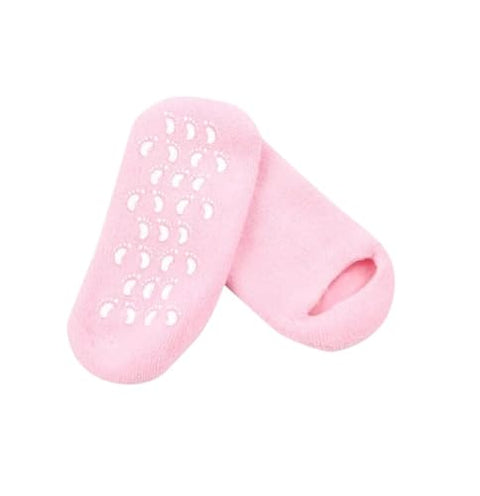2 Pairs Ventilated Gel Moisturizing Socks for Dry Heels - High Quality - Spa Gel Socks Moisturizing Heel Treatment Foot Treatment Heel Softener Socks (Pink)