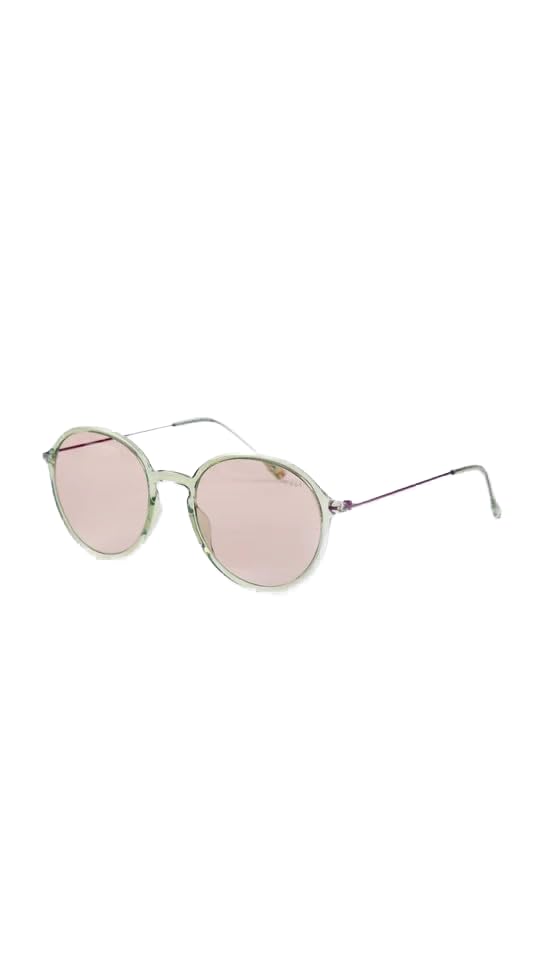 WEST Square Sunglasses For Unisex,transperant -green Frame,dark brown Lens