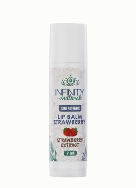 Lip Balm, Hydrating & Moisturizing, Stick Form, Smooth Finish, All Skin Types, Strawberry, Beeswax & Shea Butter Enriched 7ml