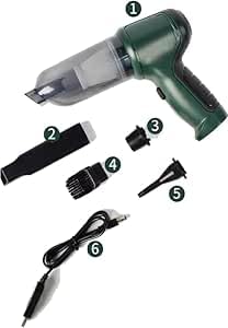 Cordless Portable Vacuum Cleaner (Suction & Inflat) 3 in 1 Rechargeable Car Home Office PC Cleaner (Silver)