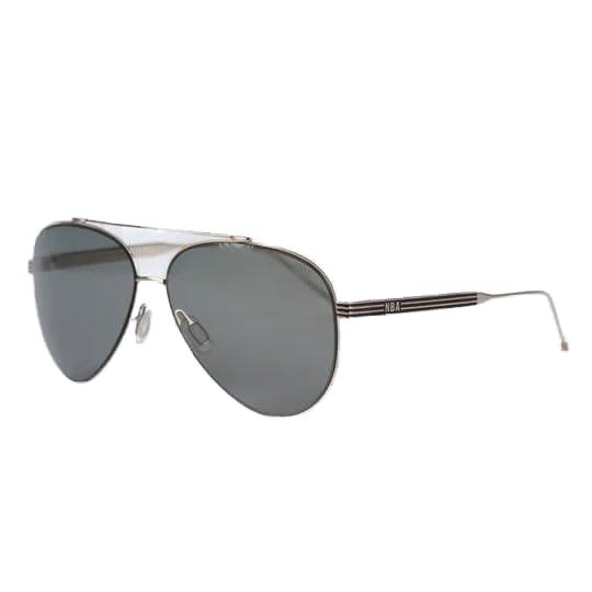 NBA Round Sunglasses For Unisex, Bronze Titanium Frame, Tight Black Lens