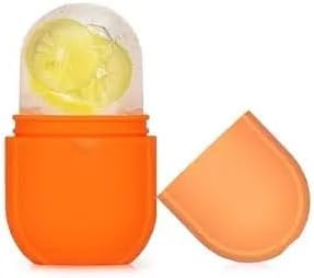 Roller for Face & Ice - Silicone Ice Mold Face Massage, Facial Beauty Ice Roller Skin Care Tools, Capsules Skin Care Kit, Remove Fine Lines & Shrink Pores, HD-7060 (Orange)