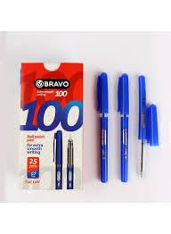 Bravo 100 Blue Fine Point 0.7mm Box of 25 Ballpoint Pens - Original - Blue Pen Saver Pack