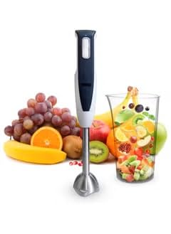 DSP Hand Blender 2-in-1, 400W Turbo Power with Variable Speed, ABS & Stainless Steel Body, Low Noise, Energy Saving, Copper Motor 7912, Includes 800ml Cup, Egg Whisk, Egg Stick, KM1024 (Black)