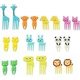 Colorful Mini Forks 10 Piece Animal Shape Set Fun Toddler Utensils for Encouraging Healthy Snacking and Independent Eating