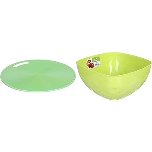 winnerplast Weiner blast round plastic cutting board - multicolored - 16x16 inches + Weiner Blast Salad Urinal - Colors Vary