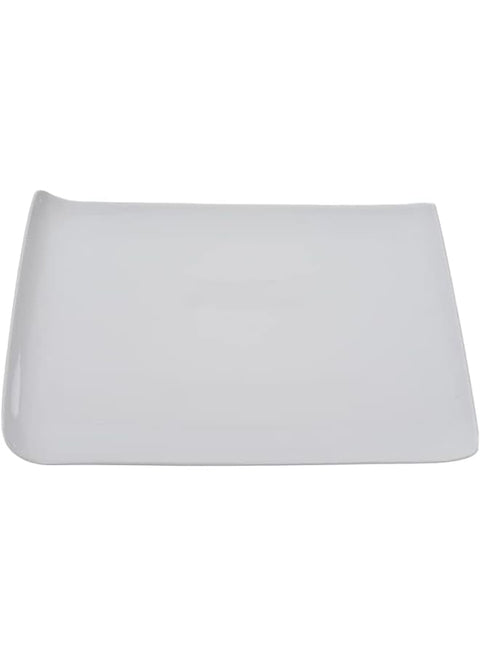 Rosa By Fathy Mahmoud White Porcelain Flat Tray With Durable Material For Home 35 ×22×2.5 cm