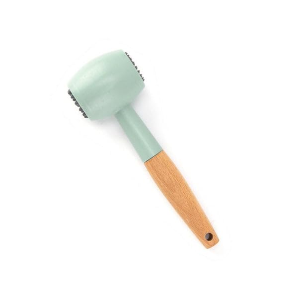 Double-Sided Meat Mallet, Wooden Handle, Mint Green