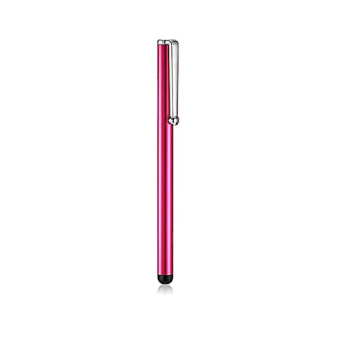 Stylus Capacitive touch pen Modern Slim design Soft Tip with metal clip Smooth sensitivity for all smartphones tablets all touch screen devices ONE PEN (Pink)